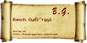 Basch Györgyi névjegykártya